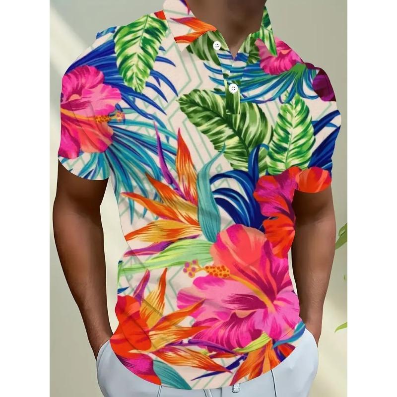 New Product New Men's 3D Printed Trendy Casual Versatile Summer Versatile Short Sleeve Polo Shirt