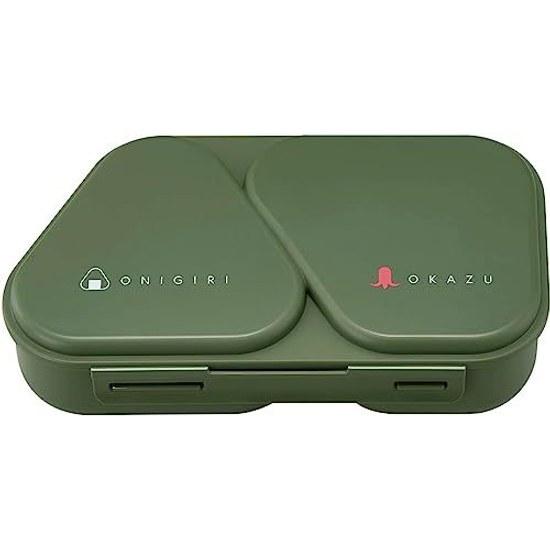 OSK Onigiri Lunch Case Bento Box Khaki 465ml Made Japan Suitable Onigirazu Includes Press Mold Simple Stylish Antibacterial Time-Saving Easy LS-15