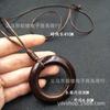 Retro wooden pendant, long spring and summer literary sweater chain, simple ethnic style necklace, accessories cotton and linen clothes