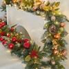 Enchanted Snowy Christmas Rattan Wreath for Window and Mall Displays
