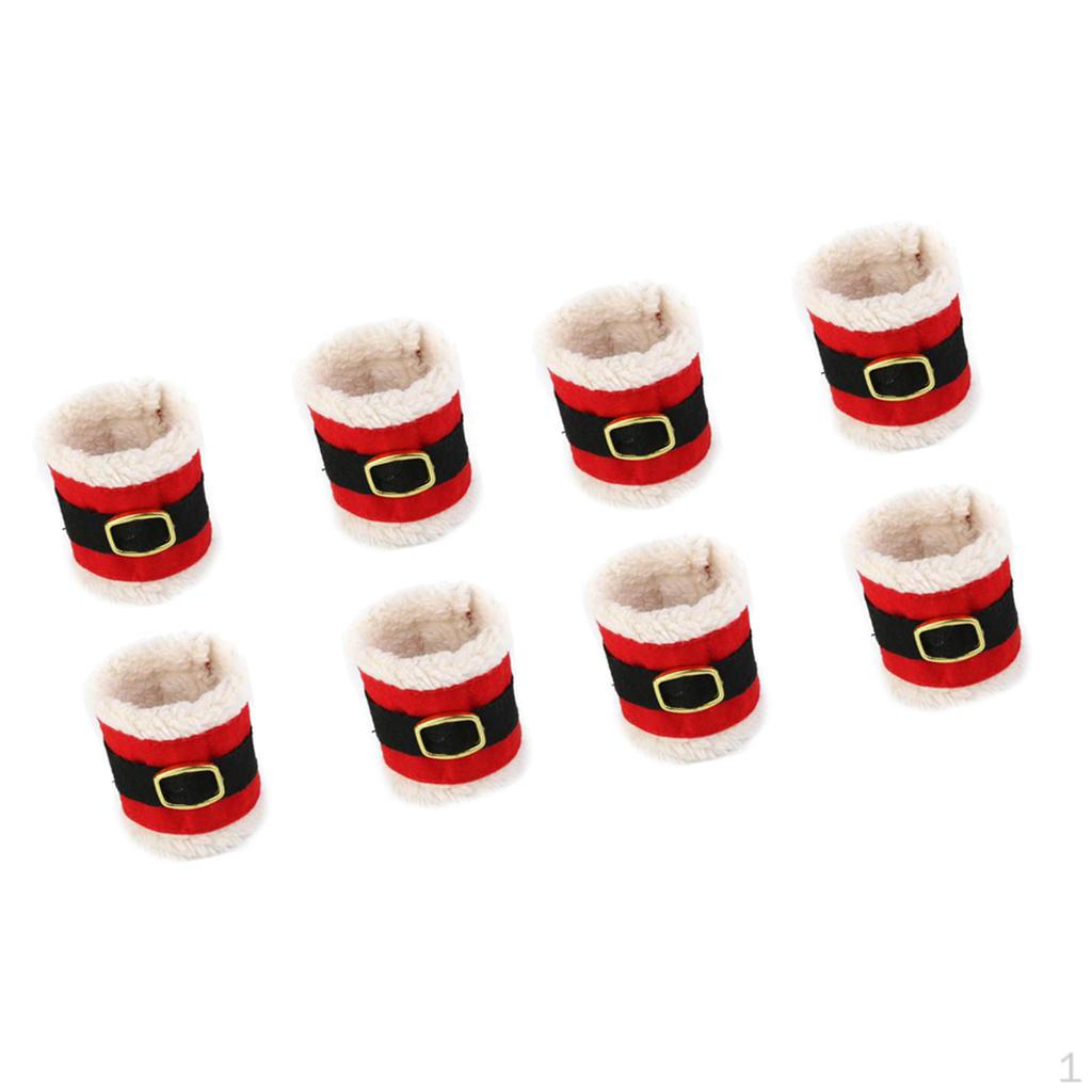 2xSet 4pcs Christmas Napkin Rings Serviette Holder Dinner Table Wedding Decor