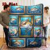 Ocean Fish Collage 2D Flat Pattern Flannel Blanket, High quality All Seasons, Home Decor, Warmth and Comfort, Perfect for Christmas Gifts.