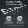 Teucer 12V/4Pin PWM Black/White Adapter Cable 1 to 1/2/3/4 Computer CPU Cooler Fan Splitter PC Chassis Fan Extension Power Cable
