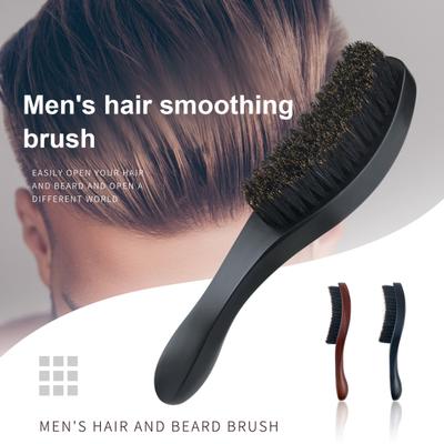 Männer Bartbürste mit ergonomischem Griff Nylon Wildschweinborsten gebogene Welle Bart