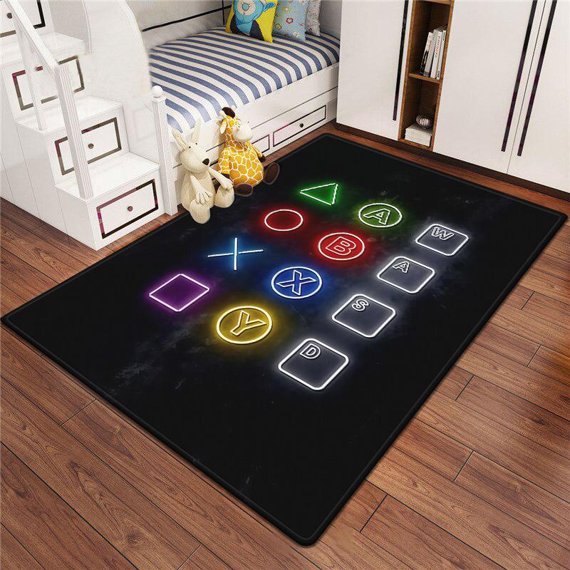 Gaming Esports Geometric Controller Pattern Carpet Mat for Boys Bedroom Gaming  large rug for Living Room Home Decoration Rug