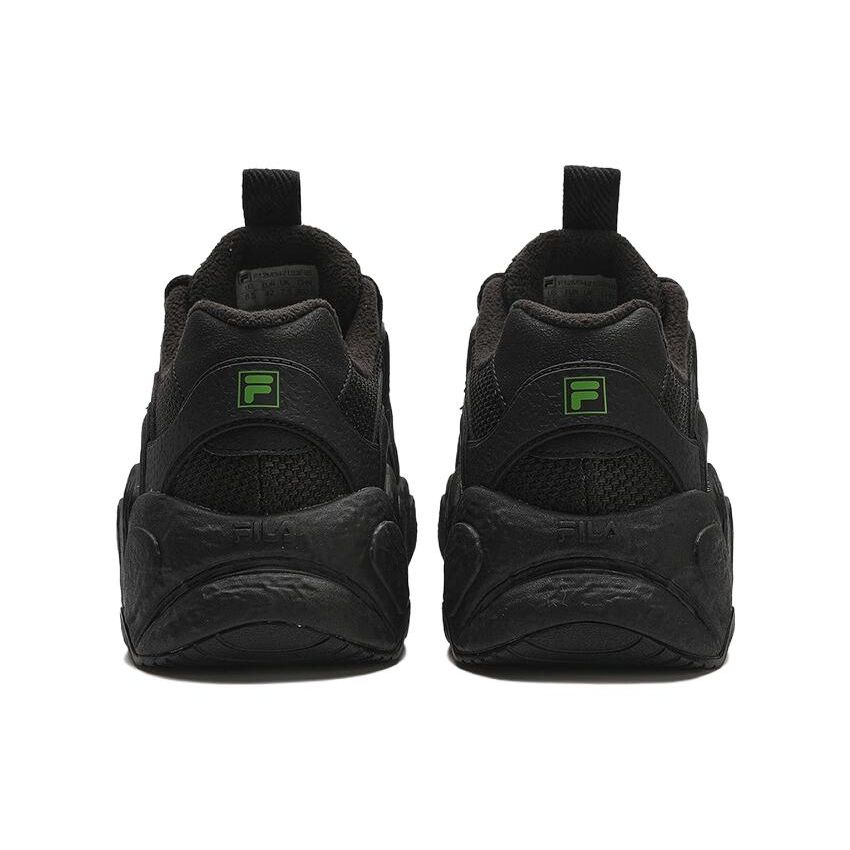 Fila Croissant Fabric Synthetic Leather TPU Comfortable Versatile Low-Top Dad Shoes Men Sneaker Black F12M342123FIB