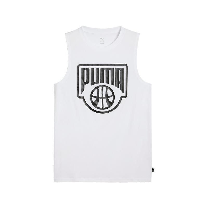 

Puma Comfortable Soft Letter Round Neck Sleeveless Vest Men Tops White 630497-02 L