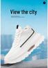 Invisible Height Boost 8CM White Dad Sneakers - Retro Thick Sole Men's Casual Shoes for Spring & Autumn