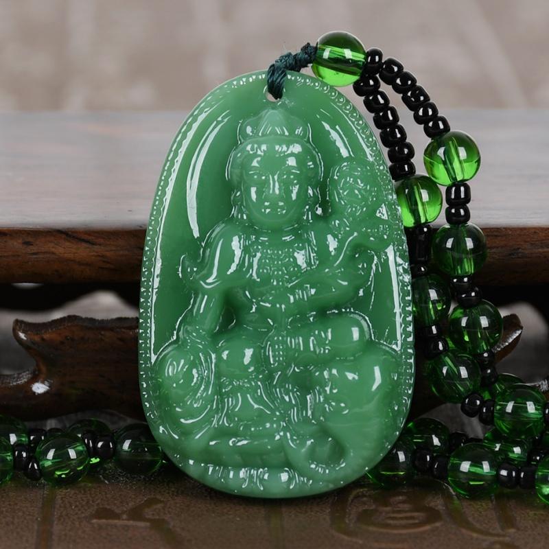 Chinese Lucky Amulet Buddha Necklace Manjushri Bodhisattva Guanyin Pendant For Men Women Long Sweater Chain Gift