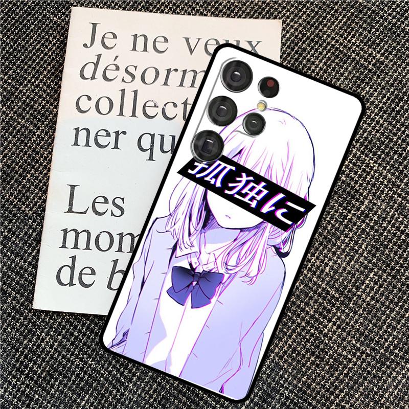 Sad Girl Japanese Anime Case For Samsung Galaxy S24 S25 Ultra S20 S21 S22 S23 Ultra S9 S10 Plus S25 FE Back Cover