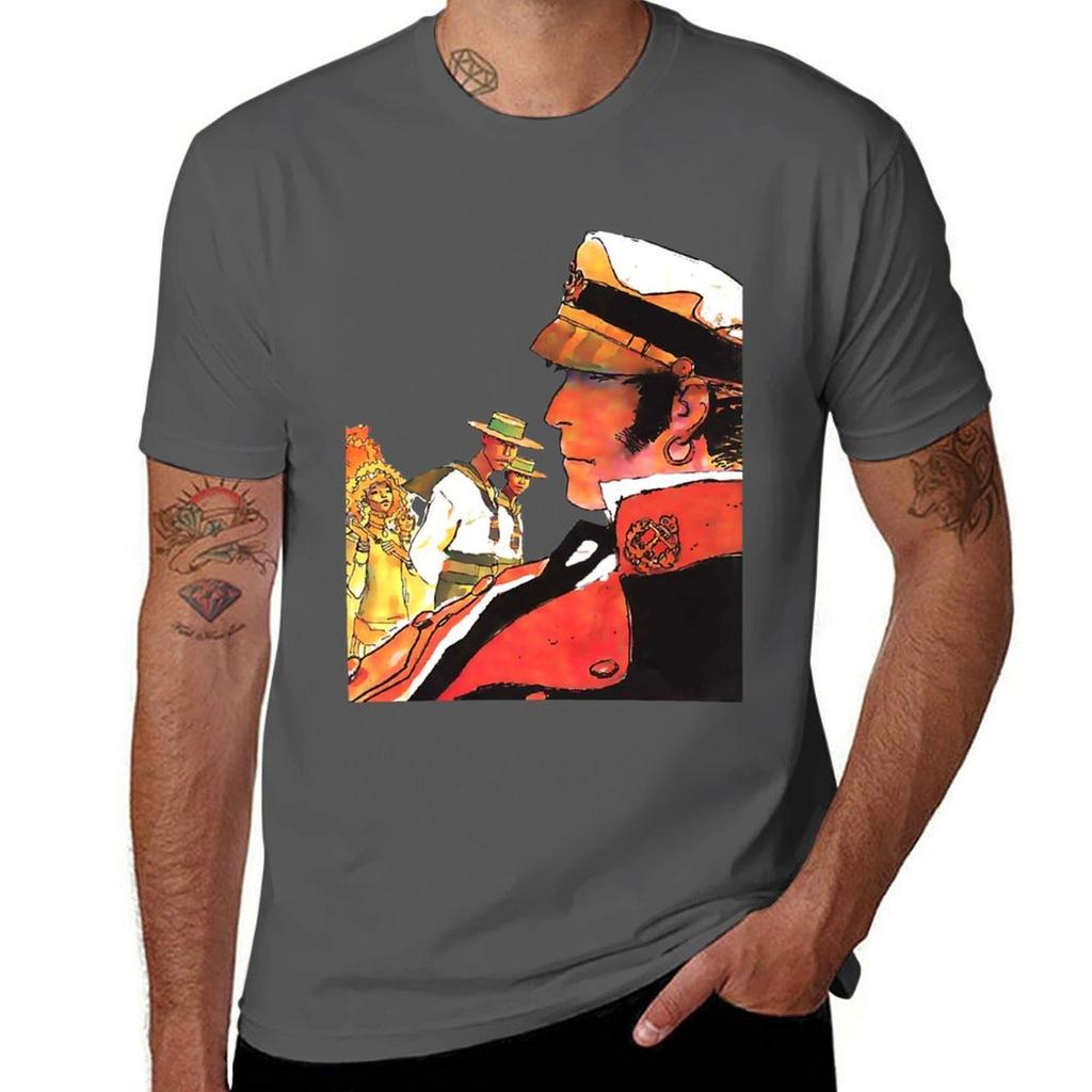 Corto Maltese Aquarell T-Shirt Tops Bluse Niedliche Oberteile Tierdruck für Jungen Unisex T-Shirts Packung