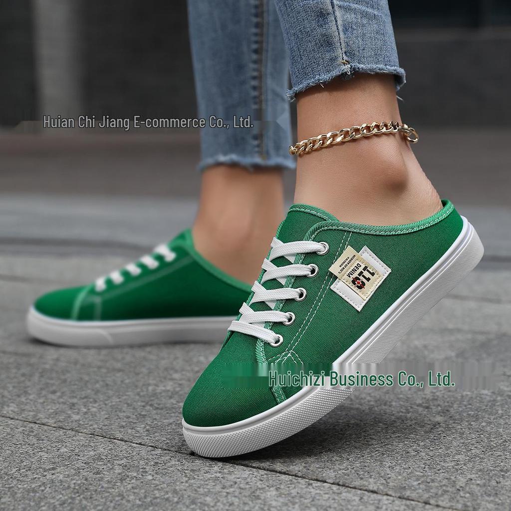 Spot Canvas Slip-On Spring White Flat Shoes