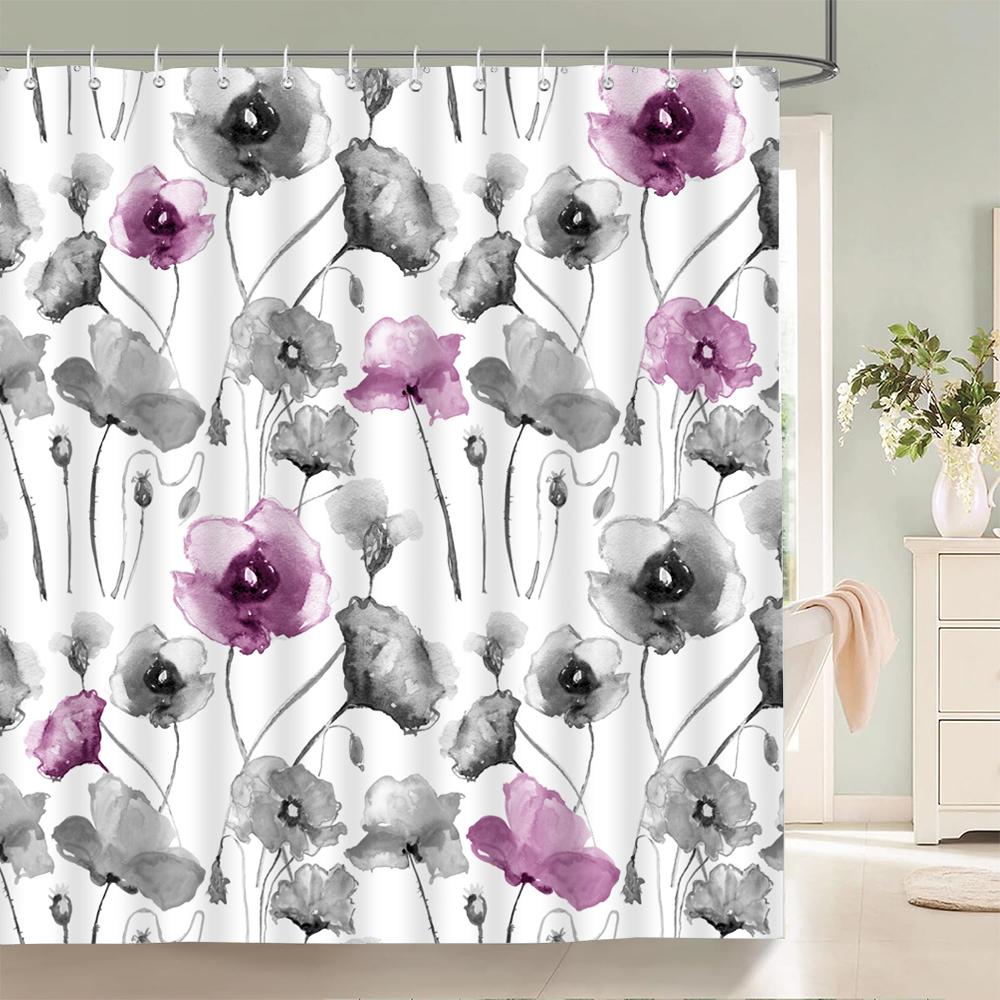 Wasserdichte Stoff-Duschvorhänge Baumblätter Weißbirke Badezimmer Groß 240X180 3D-Druck Dekoration Duschvorhang Badewannenvorhang