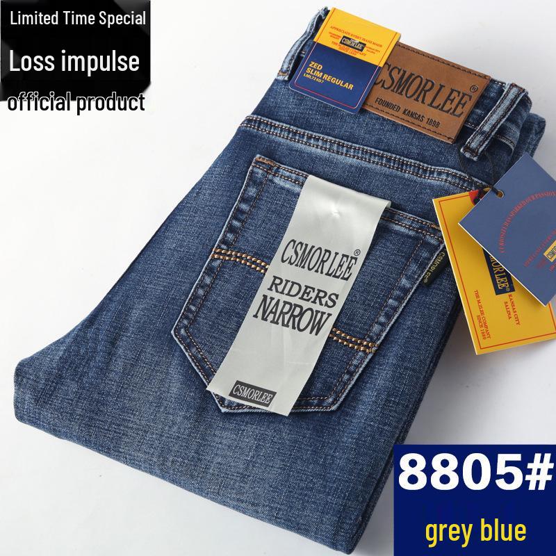 CSMOR LEE Herren Retro Stretch Straight-Leg Jeans - Herbst Locker Geschnittene Vielseitige Hose