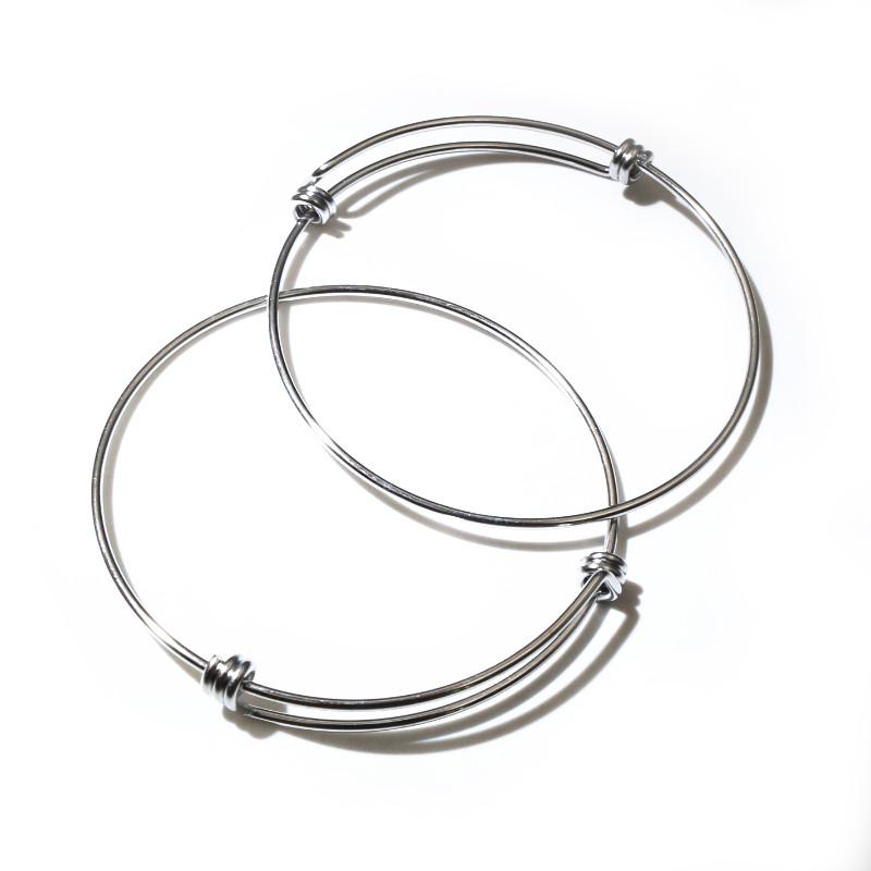 

2pcs/Lot Fit 12mm Round Glass Cabochon 316 Stainless Steel Super Flexible Bangle Base Bracelet Blank Tray Bezel Setting