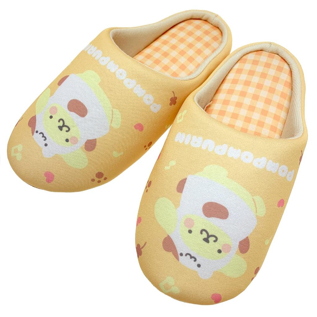 Sanrio Pompompurin a Velikosti pro snadnou chůzi Ideální pro vnitřní použití nebo jako přezůvky pro hosty Roztomilé, Pohodlné, v. Stylové, Žluté, 22cm-24cm (260422).