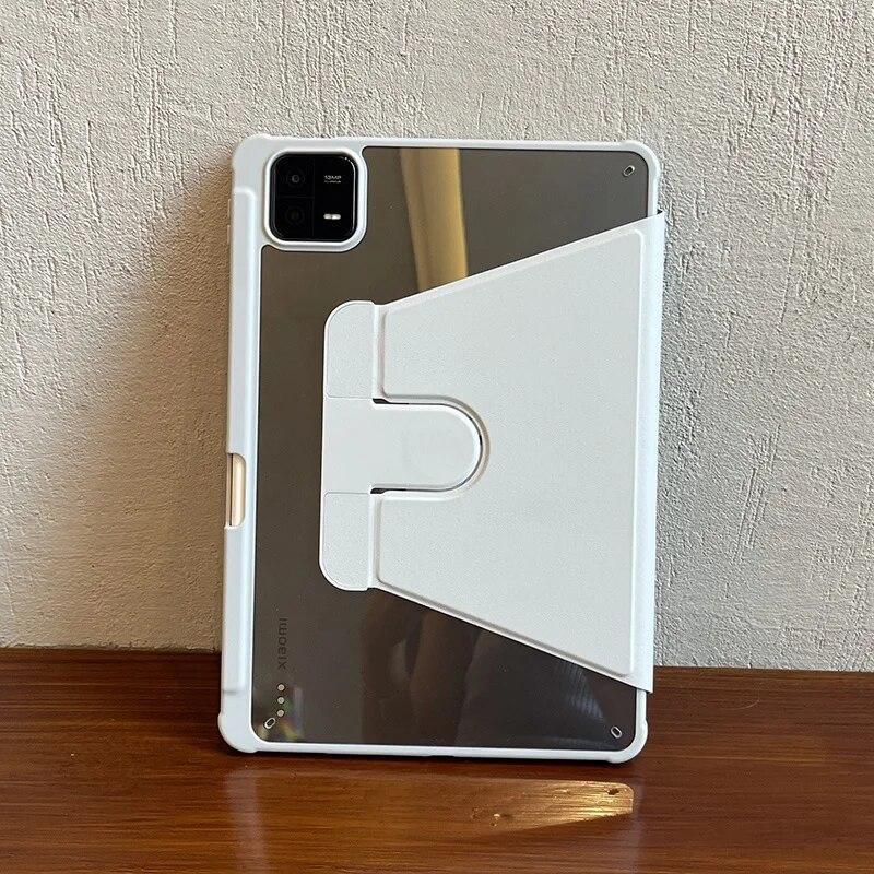 360° Rotation Acrylic Case for Redmi Pad SE 11 Inch 2023 Stand Leather Cover for Xiaomi Pad 6 6 Pro Pad 5 5 Pro with Pen Slot Shockproof Case