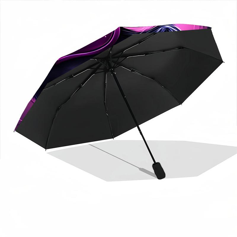 1pc Spider Web Automatic Folding Umbrella   Compact 8 Rib Design, Durable Iron Frame for Travel, Outdoor,  A0920114