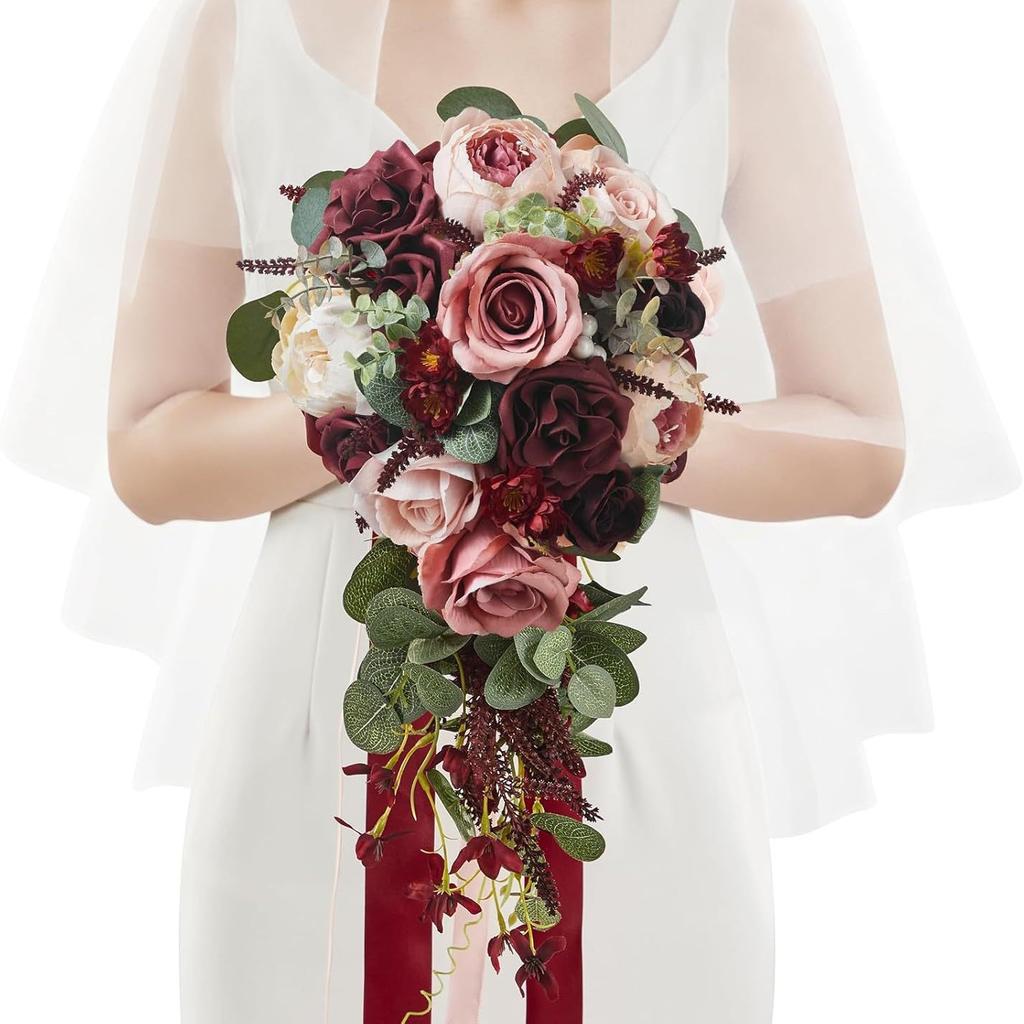 Simulation Water Drop Shaped Bridal Bouquet European Wedding Photo Props Wedding Fake Bouquet