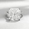 925 Sterling Silver Asscher-Cut White Diamond Pagoda Ring - Fashionable and Simple Design