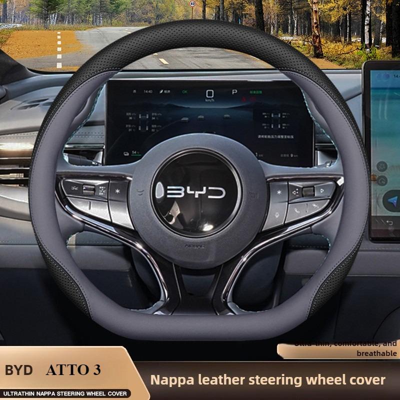 Leather Car Steering Wheel Cover for BYD Atto 3 Yuan Plus PRO UP 2021 2022 2023 2024 2025 2026 Accessories