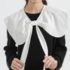 Lapel Bowknots False Collar for Women Blouse Half Shirt Detachable Collar Big Lapel Shoulder Wraps Cape Girls Fake Collar