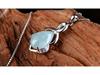Yu Ding Sheng S925 Sterling Silver Teardrop Pendant with Natural Myanmar Jadeite for Women