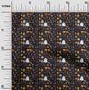 oneOone Cotton Flex Black Fabric Halloween Dress Material Fabric Print Fabric By The Yard 40 Inch