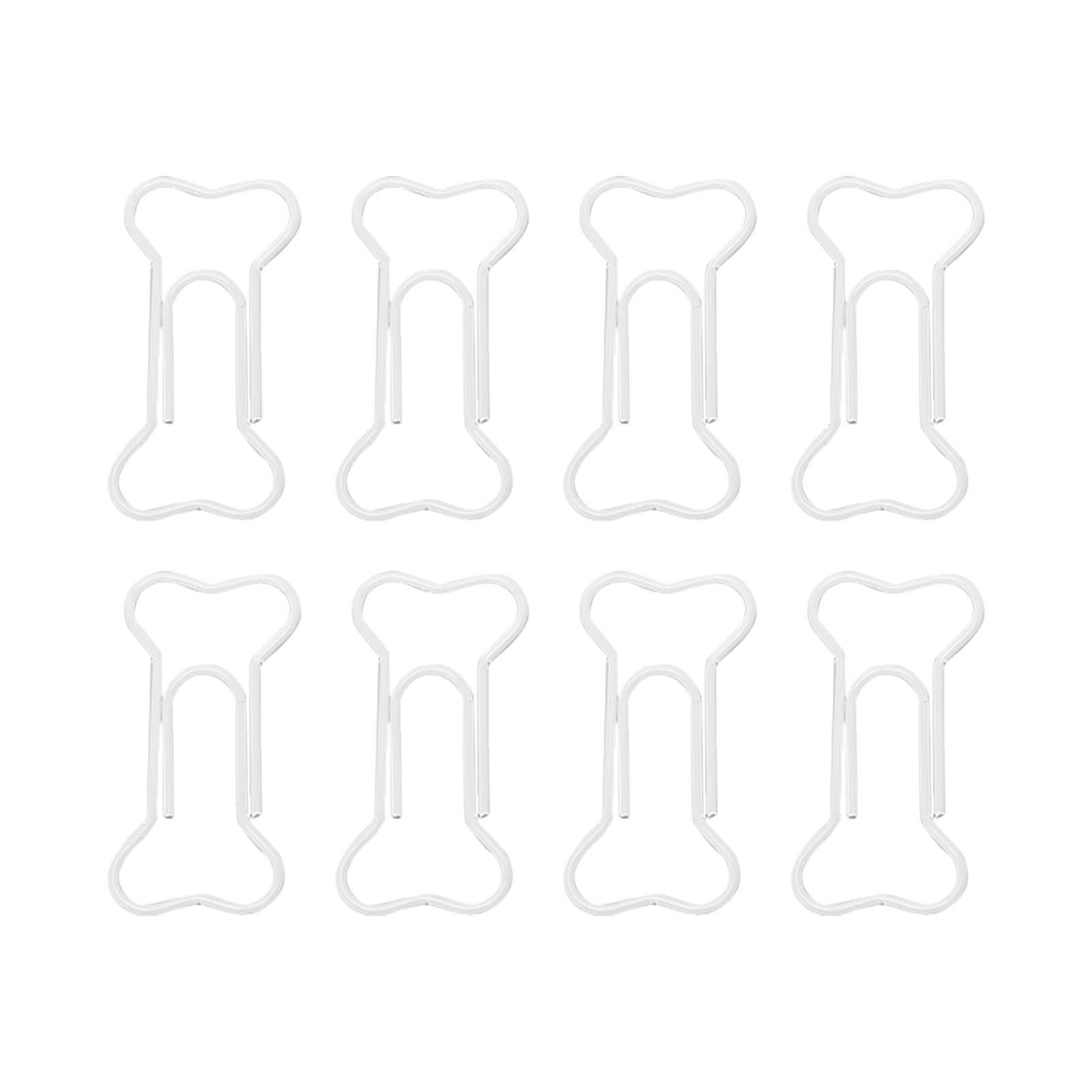

30Pcs Paperclips Bone Shape Plastic Covered Wire Multi Purpose Cute Paper Clips for Notebook Scrapbook Bookmark