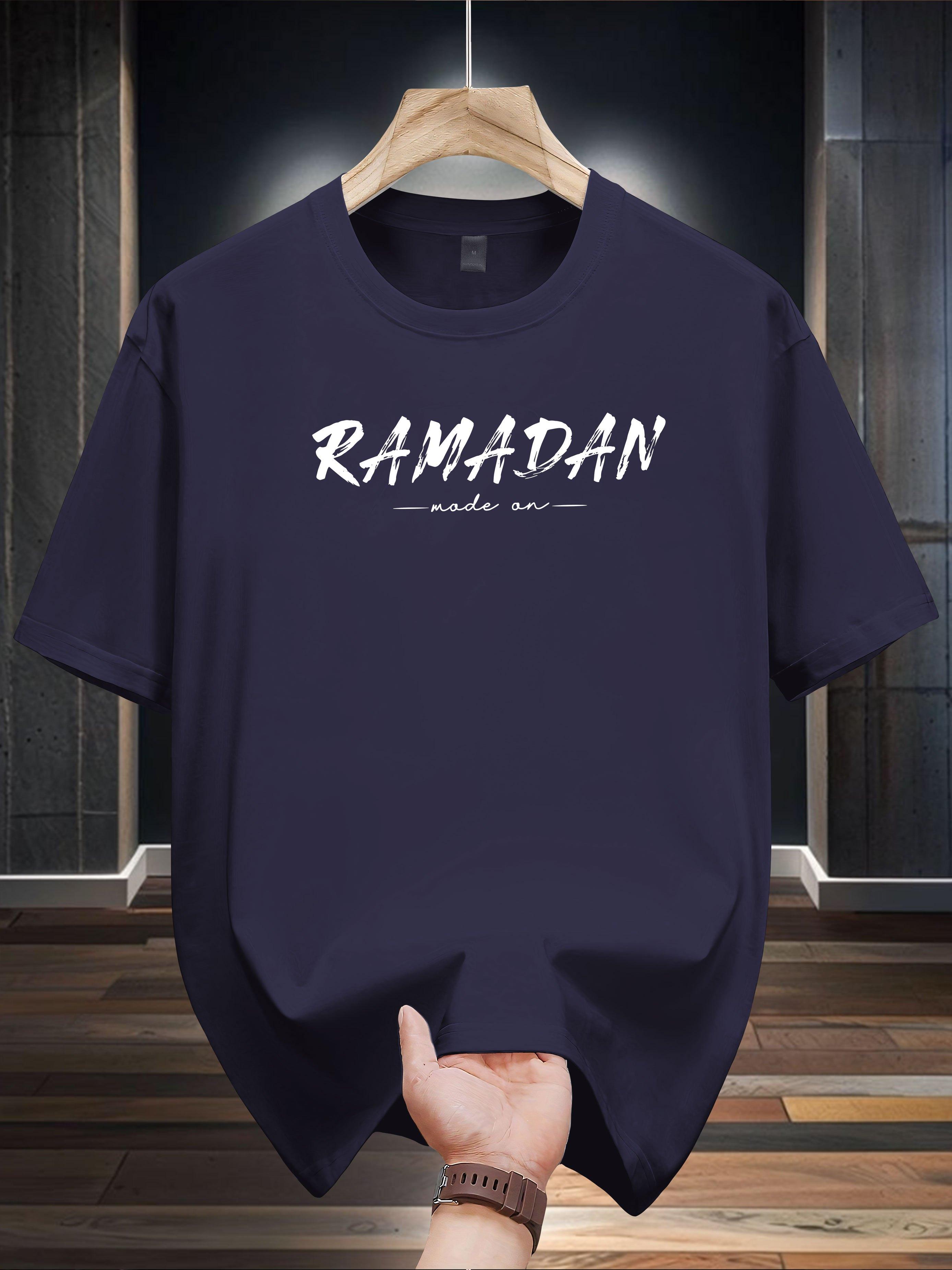 Niuwang Selection 200g 100% Cotton Short Sleeve T-shirt - Ramadan Kareem Graphic Print S