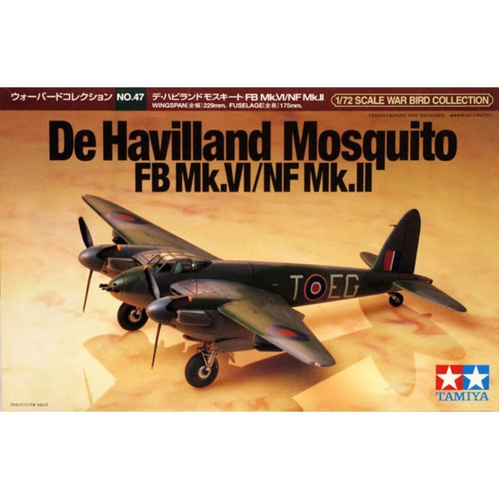 

TAMIYA 1/72 Warbird Collection No.47 Royal Air Force De Havilland Mosquito FB Mk.VI/NF Mk.II Plastic Model 60747