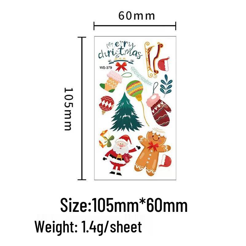 Kids' Waterproof Christmas Glow Tattoos - Festive Cartoon Stickers for Holiday Parties