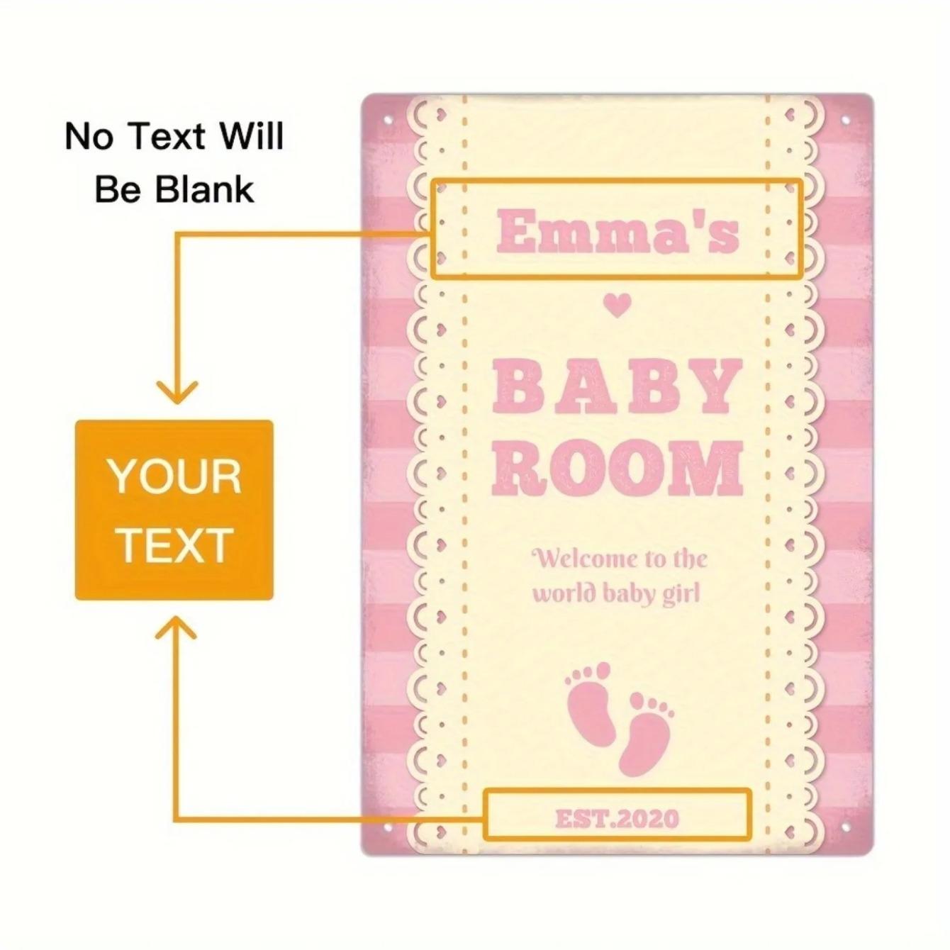 

Personalized Baby Girl Name Metal Sign Custom Text Vintage Nursery Plaque чёрный