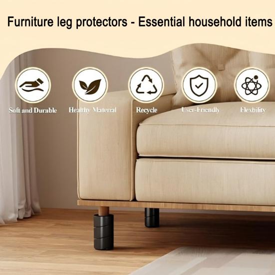 

4Pcs Spiral Furniture Leg Protector Non-Slip Floor Protection Anti-collision Reusable Universal Noise Reducing Bed Sofa Chair Table 4pcs
