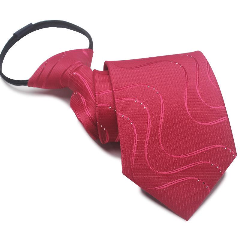 Men's 8cm No-Knot Zipper Tie - Easy-Pull Business Formal Tie