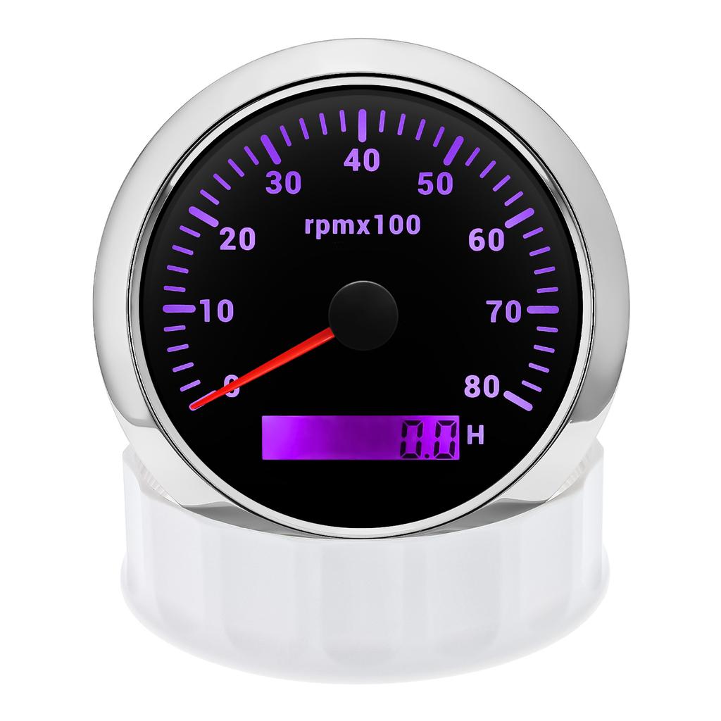 85mm Digital LED 7 Color Backlight 85mm Tachometer 3000/4000/6000/7000/8000 RPM Optional Gauge For Marine Boat Motorcycle Car