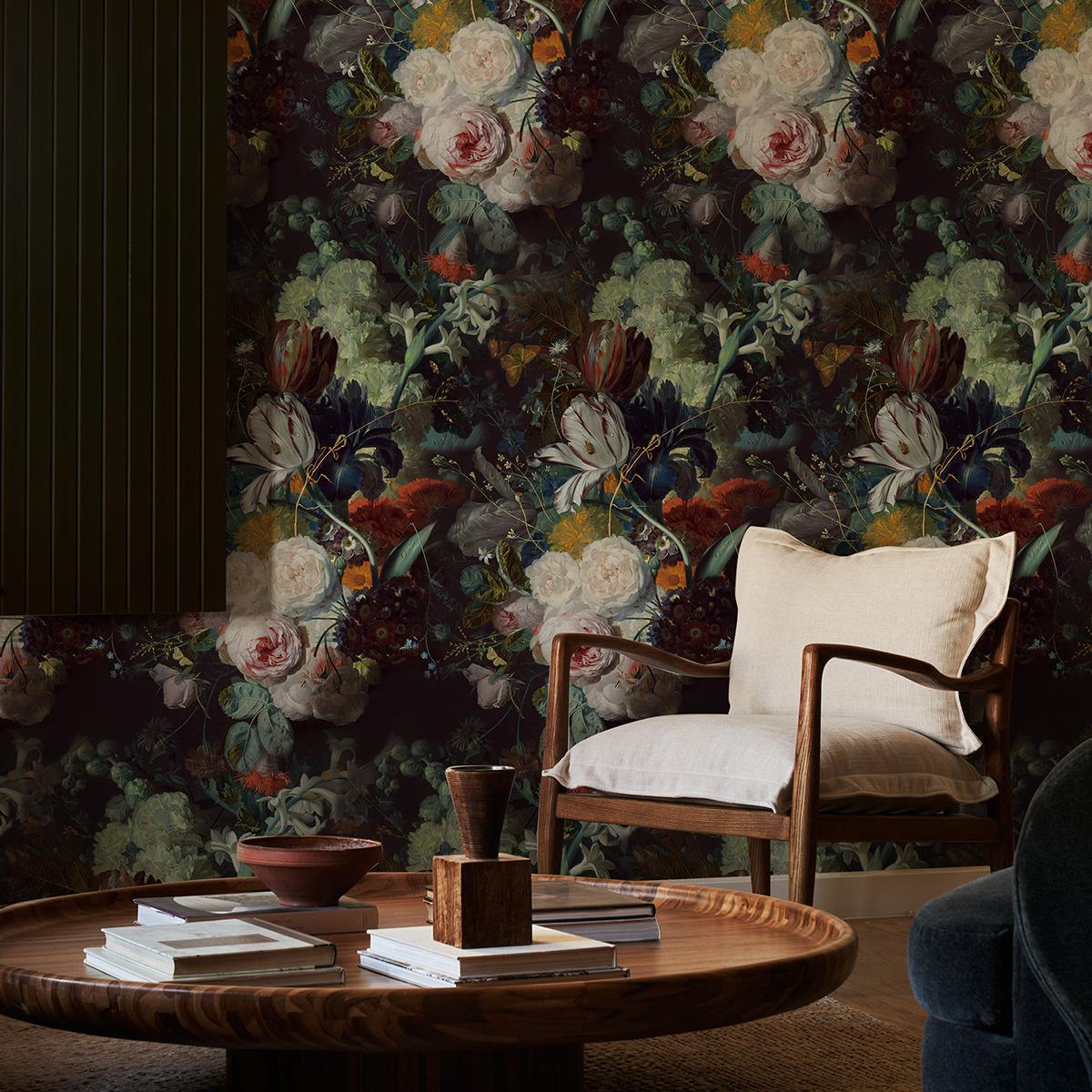 

Европейская живопись маслом Винтажные ботанические самоклеящиеся обои Украшение дома Обои рулоны Обои с отклеивающейся основой Наклейка с большим цветком 44cm*150cm