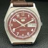 VINTAGE JAPAN SEIKO 5 AUTOMATIC 6309A MENS RED COLOR DIAL WATCH A500846-5 R154-a500846