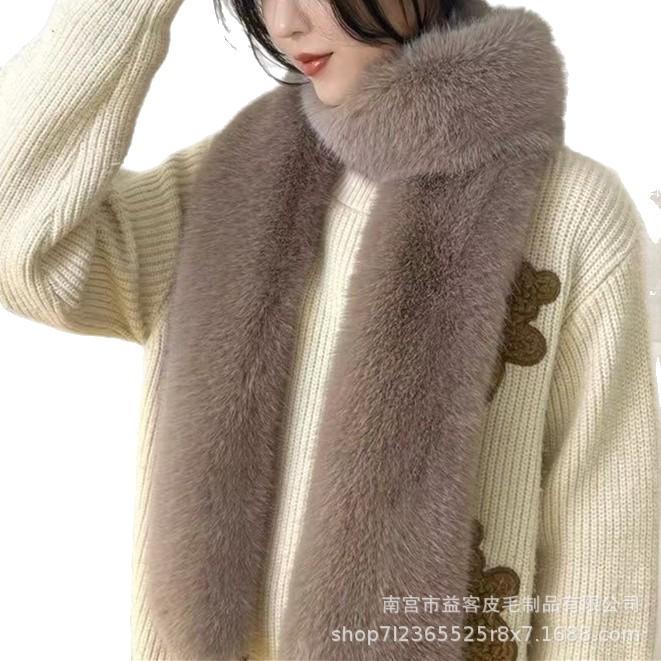 Scarf Women's Winter Extended Imitation Fur Fox Fur Collar Warm Shawl Plush Scarf Versatile Scarf