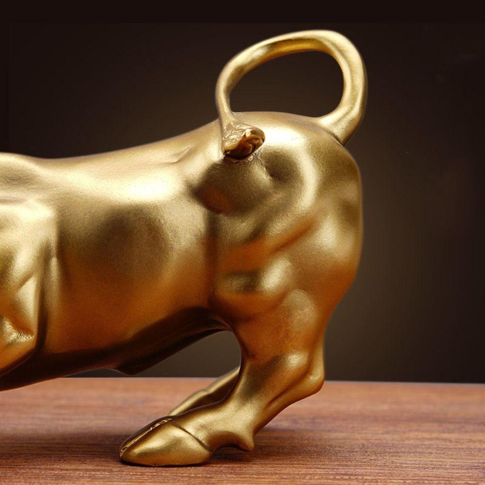 Light Luxury Wall Street Bull Statue Feng Shui Stock Market Mascot Sculpture  Children