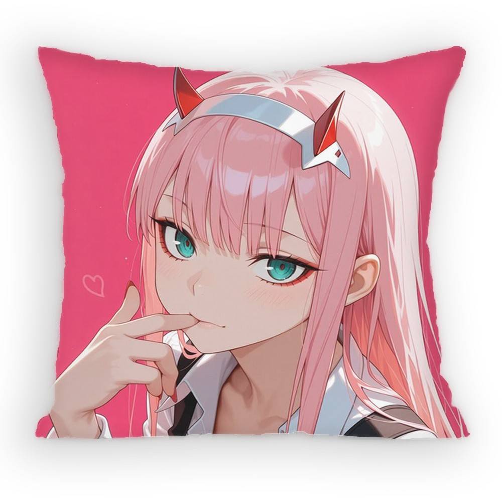Darling In The Franxx Anime Girl Pillow Case Antidustmite Pillowcase Invisible zipper silky Sofa cushion cover for bedroom