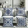 4Pc Bohemian Blue And White Floral Pillowcasesuitable For Sofa Car Bedroom Decorative Cushion Cover Pillow Cover