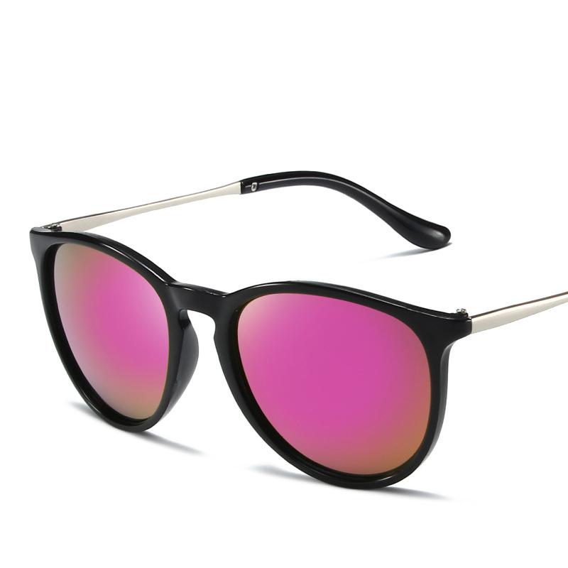 Popular Metal Frame Vintage Sunglasses Women Men Round Sun Glasses Eye Glasses For Male Female Reflective Film Sunglasses