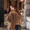 Fur stand-up collar thickened imitation lamb wool coat winter new coat retro simple temperament light