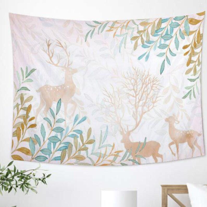 Pink deer tapestry 75x100