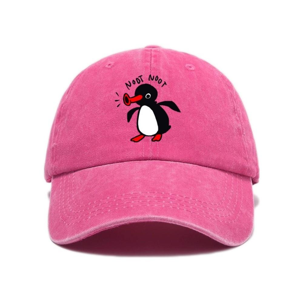 Fashion Adjustable Washed Baseball Caps Lovely Penguin Sun Protection Sun Hat Breathable Penguin Cap Sports