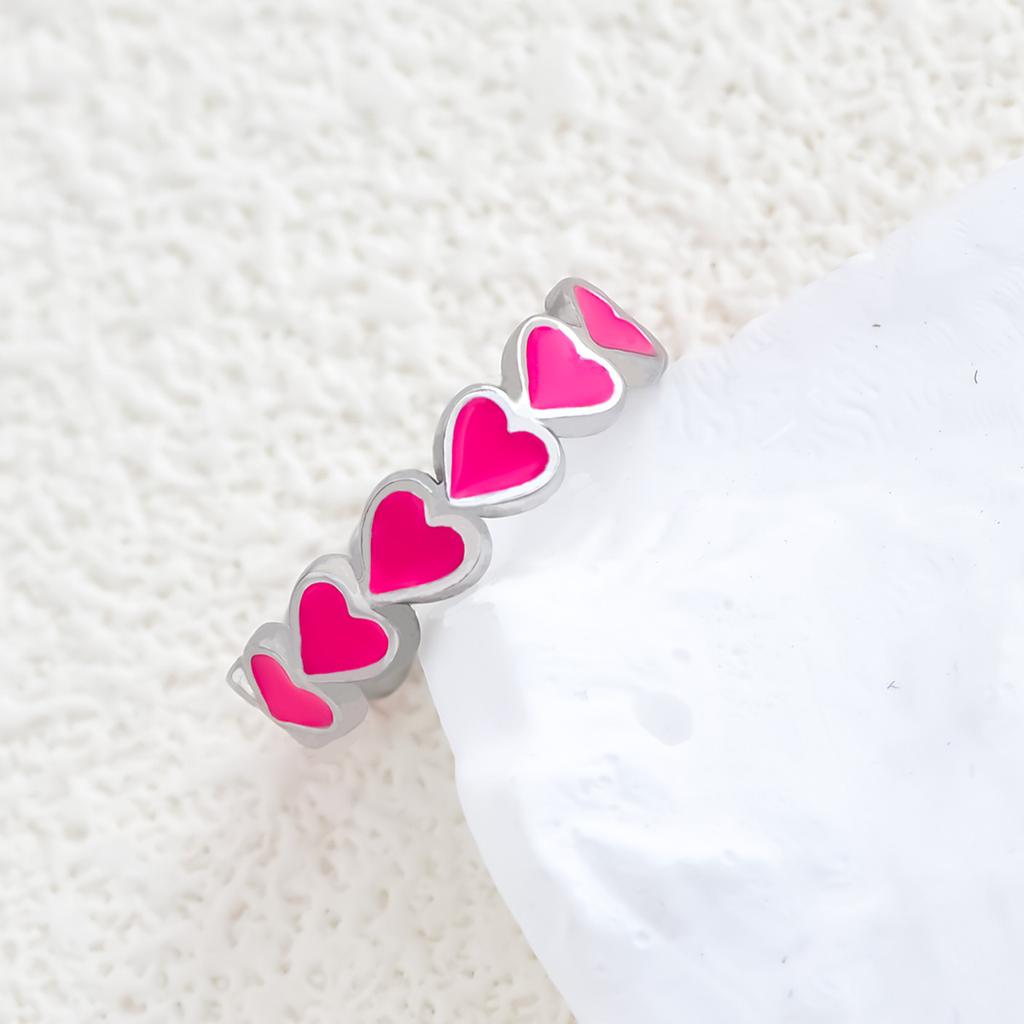 New European and American color dripping oil love arrangement opening design rules show ring