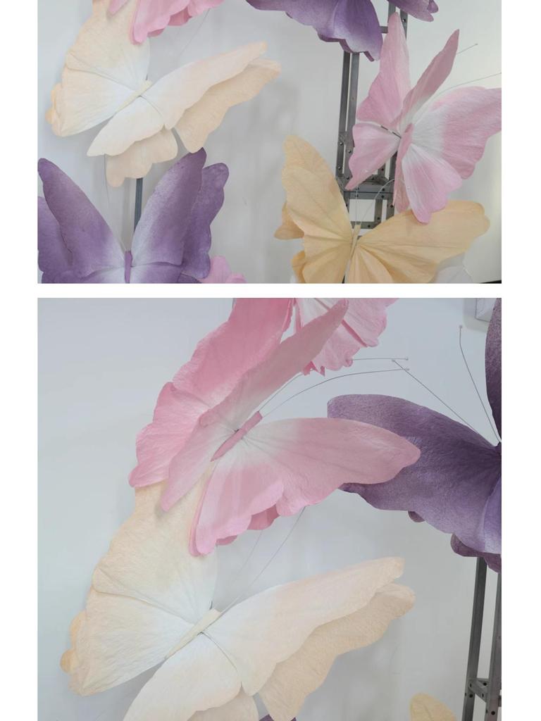 Large Pink Butterfly Art Set for Visual Merchandising, Window Decoration, Floral Display, and Hotel Landscaping