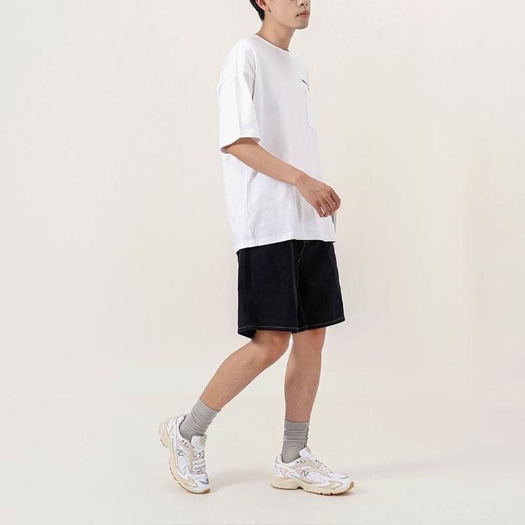 New Balance Logo Print T-Shirt Asia Sizing 'White Black' Men's AMT22353-WT