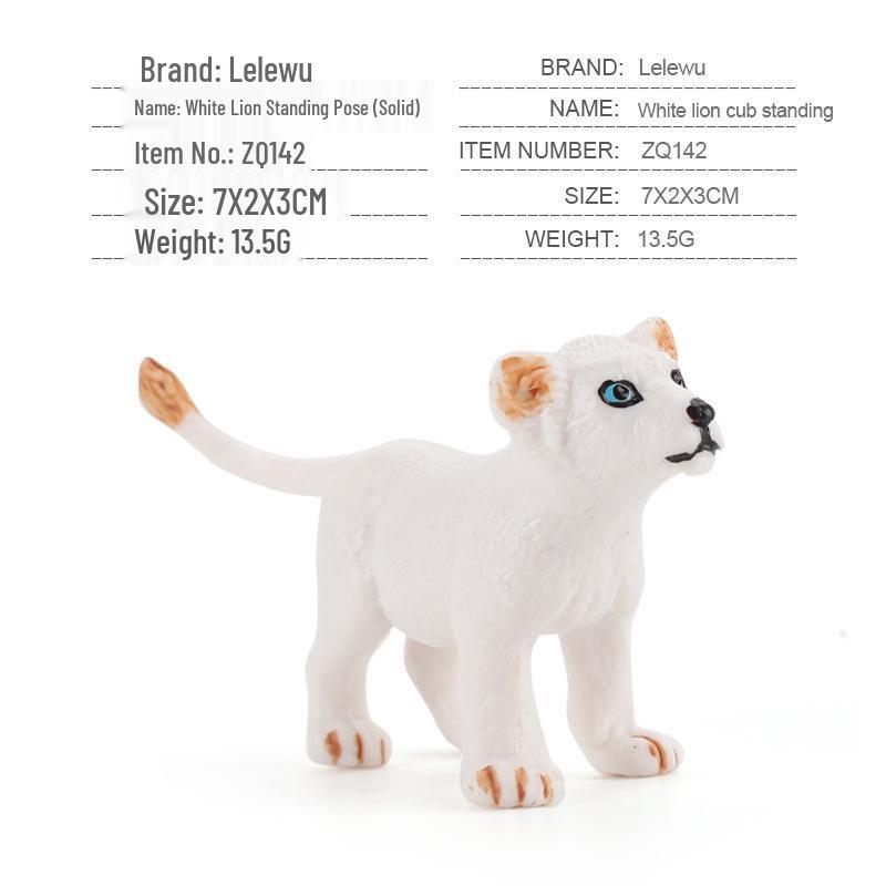 Hand-Painted Wild Animal Figures: Lion, Tiger Cub, Lynx, Leopard